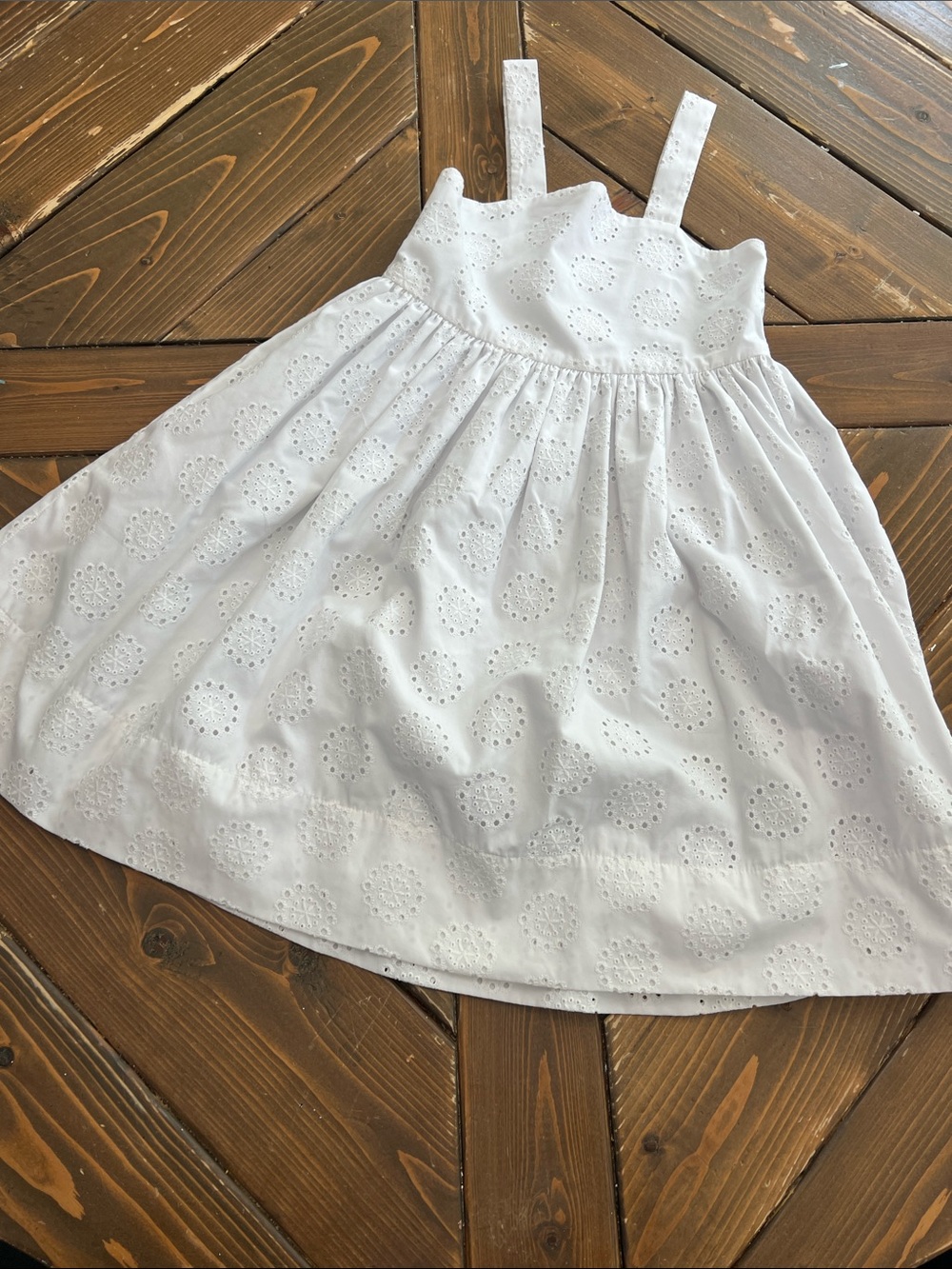 White Eyelet Sundress with Adjustable Straps